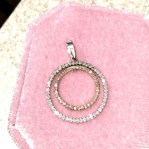 14k Two Tone Diamond Pendant